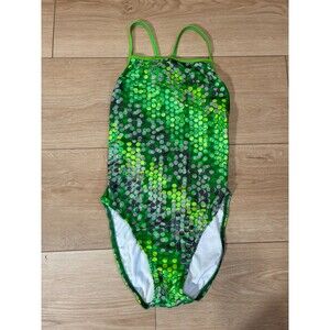 Speedo Polka Dot Endurance Fit Swimming One Piece Women's 8/34 Green